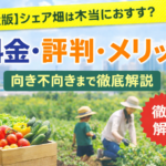 【完全版】シェア畑は本当におすすめ？料金・評判・メリット・向き不向きまで徹底解説