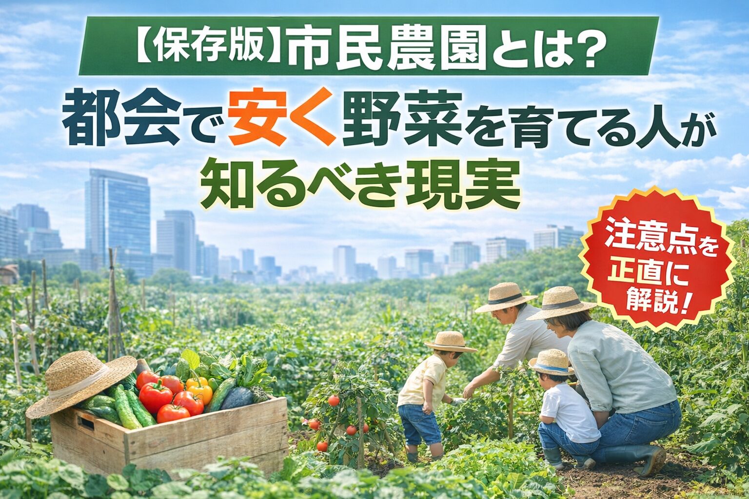 【保存版】市民農園とは？都会で安く野菜を育てたい人が知っておくべき現実