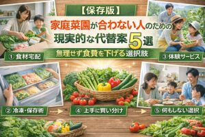 【保存版】家庭菜園が合わない人のための現実的な代替案5選｜無理せず食費を下げる選択肢