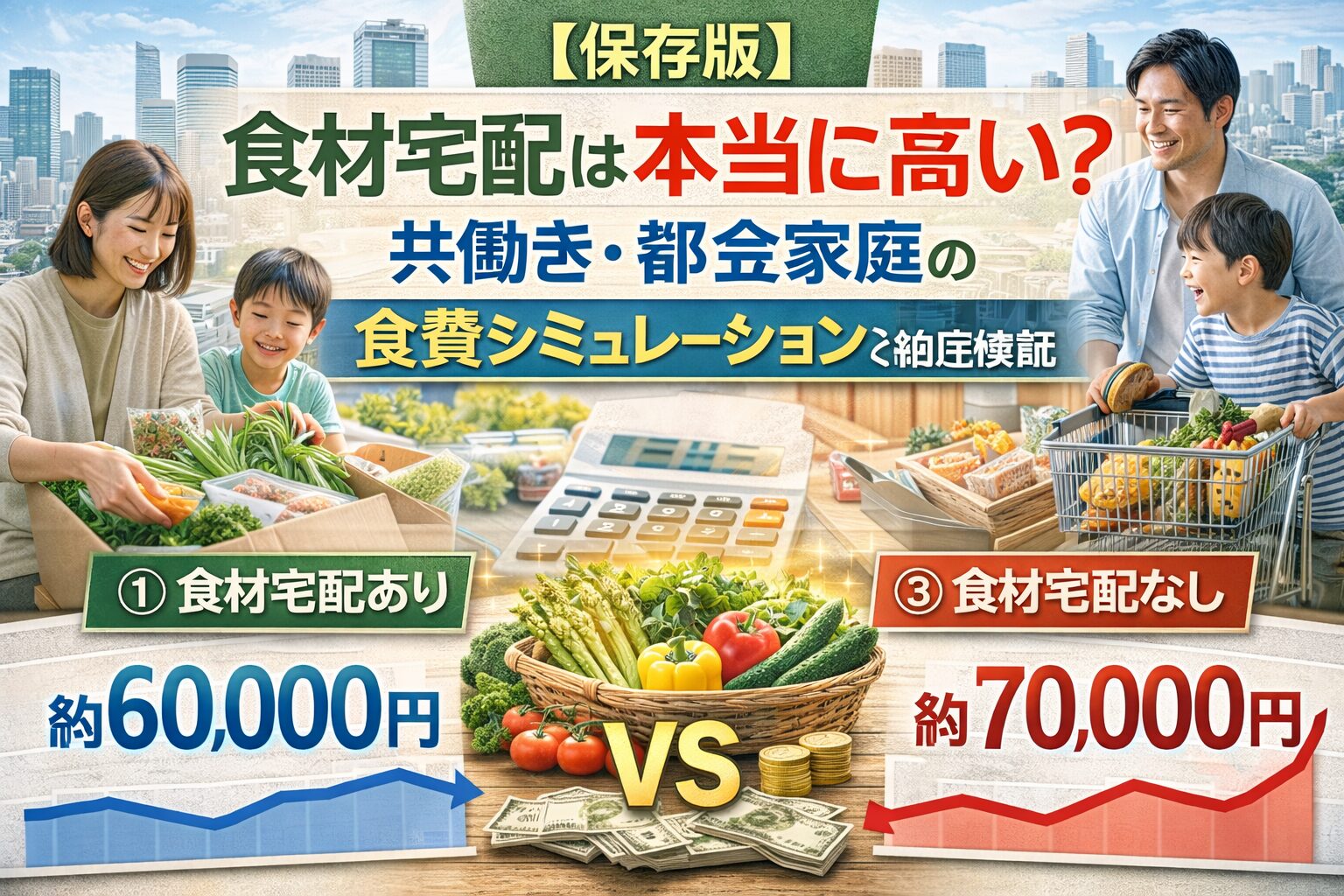 【保存版】食材宅配は本当に高い?共働き・都会家庭の食費シミュレーションで徹底検証