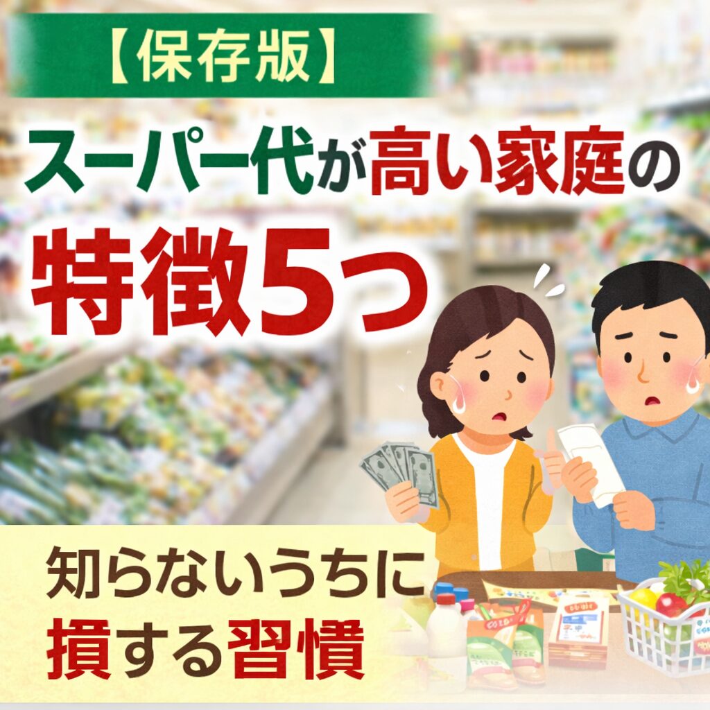 【保存版】スーパー代が高すぎる家庭の特徴5つ|知らないうちに損している習慣とは