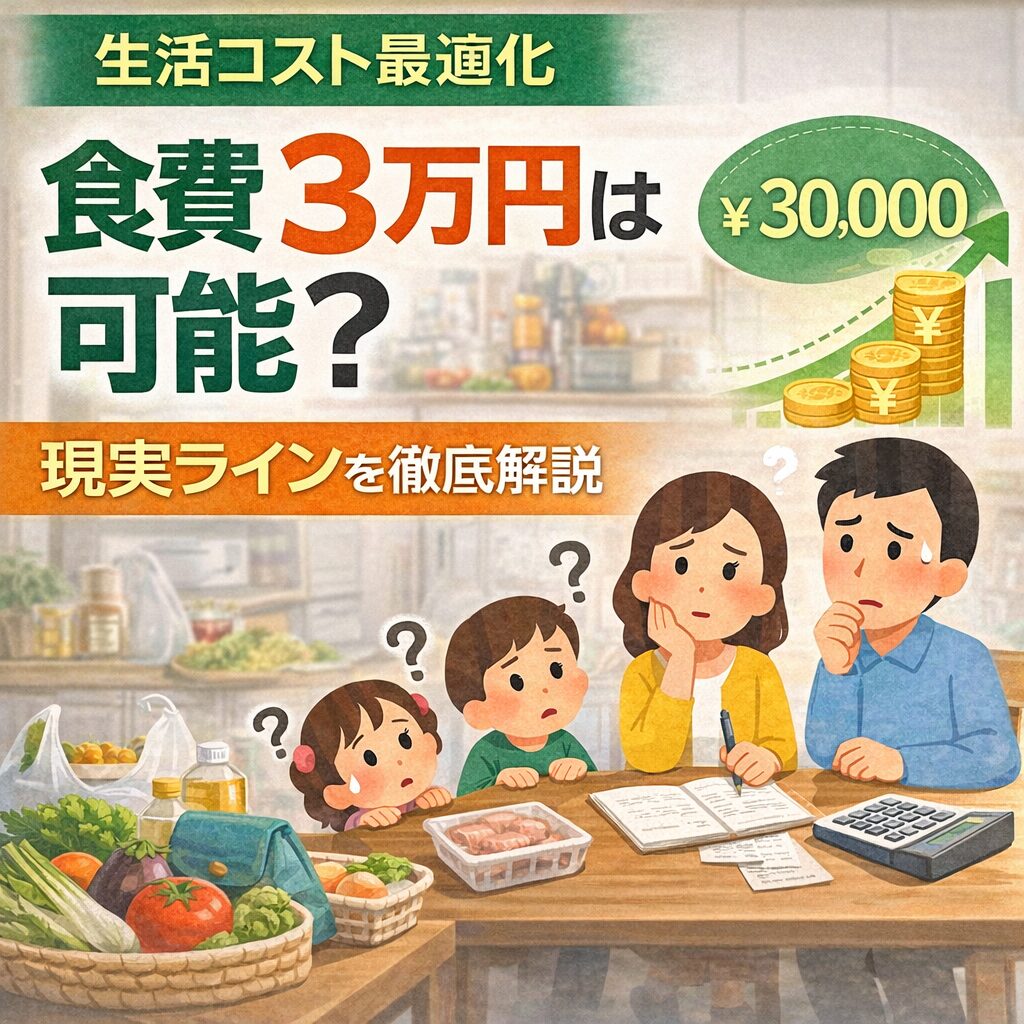 【保存版】食費3万円は現実的?4人家族・共働きのリアルと無理なく下げる方法を徹底解説