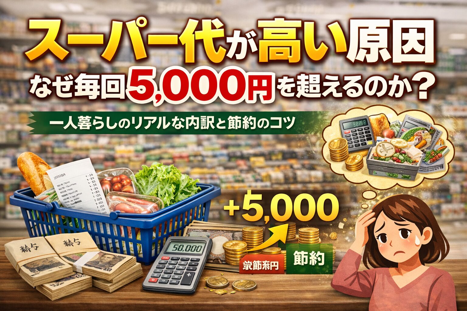 スーパー代が高い原因｜なぜ毎回5,000円を超えるのか？食費が増える人の共通点