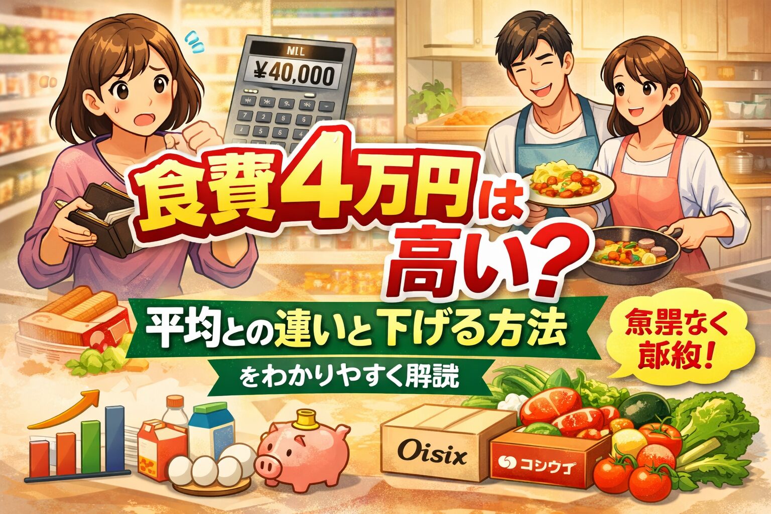 食費4万円は高い?平均との違いと無理なく下げる方法をわかりやすく解説