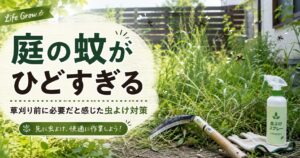 庭の蚊がひどすぎる。草刈り前に必要だと感じた虫よけ対策